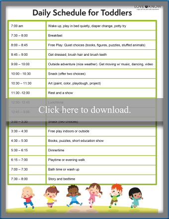 الجدول اليومي للأطفال الصغار