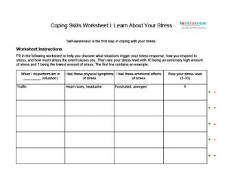 ورقة عمل التعامل مع الإجهاد I