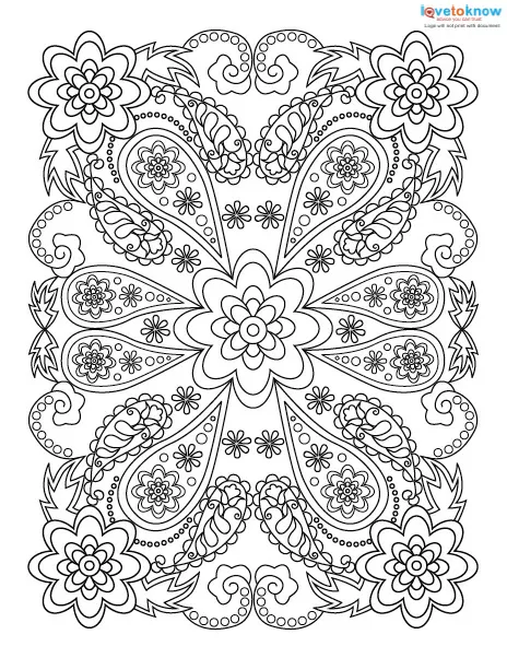 صفحات تلوين للكبار لتخفيف التوتر