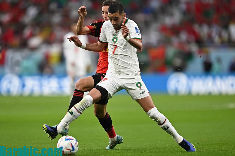 بلجيكا تتعادل مع المغرب بعد 30 دقيقة من الشوط الأول (أ ف ب)