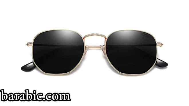 سوجوز نظارة شمسية مربعة صغيرة مستقطبة للرجال والنساء عدسة مضلعة بمرآة SJ1072