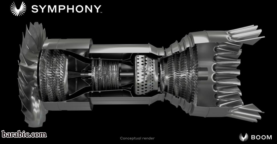 نظرة شاملة على محرك سيمفوني لطائرة الركاب Overture من Boom Supersonic. (رصيد الصورة: بوم سوبرسونيك)
