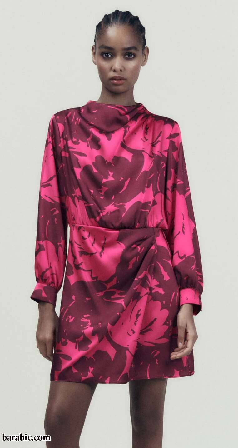 فستان ساتان قصير