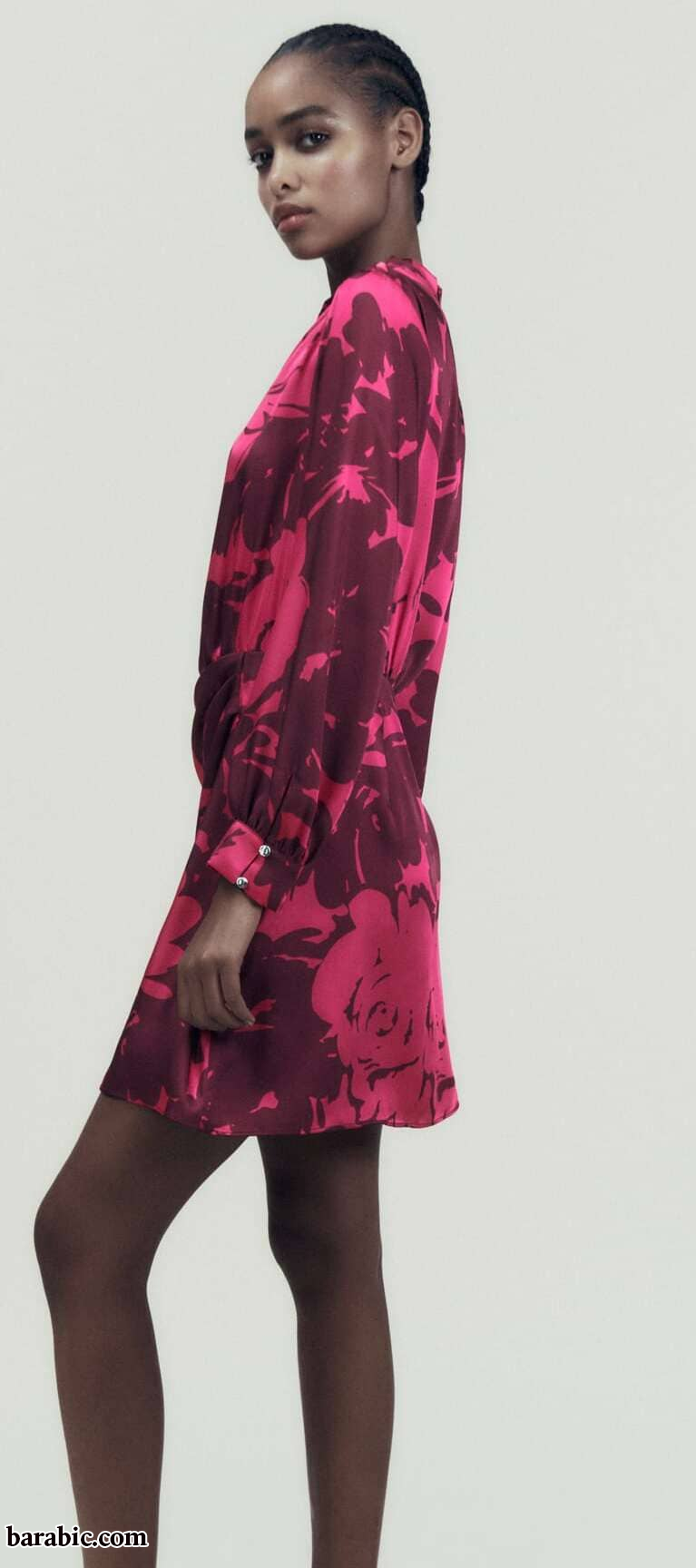 فستان ساتان قصير