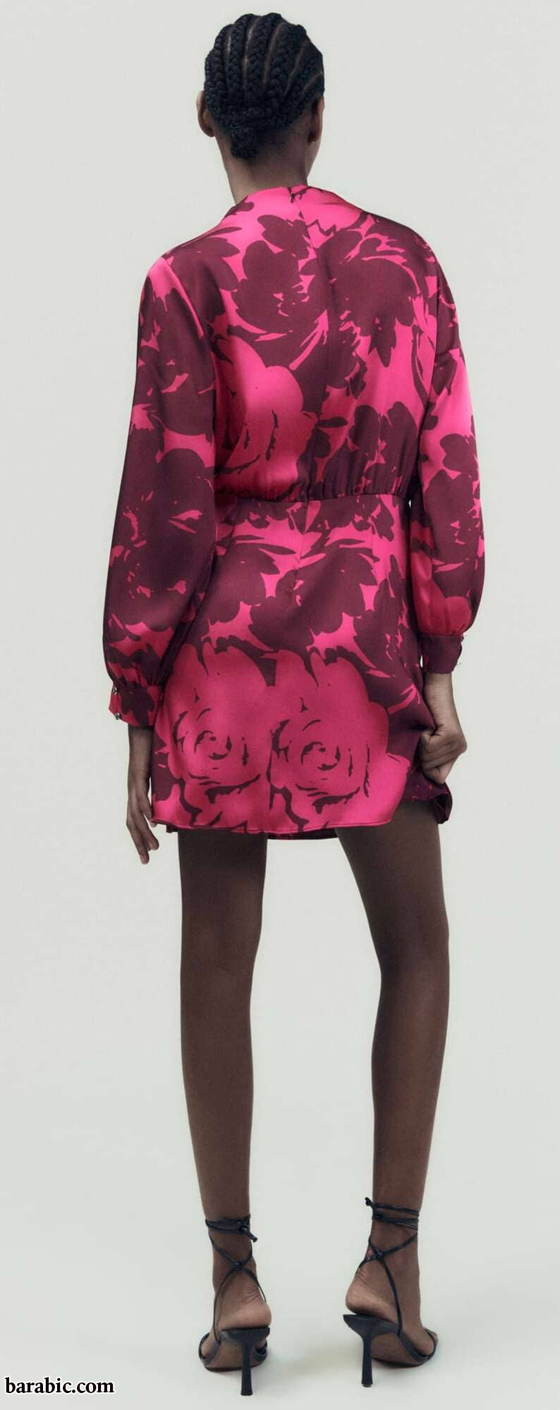 فستان ساتان قصير